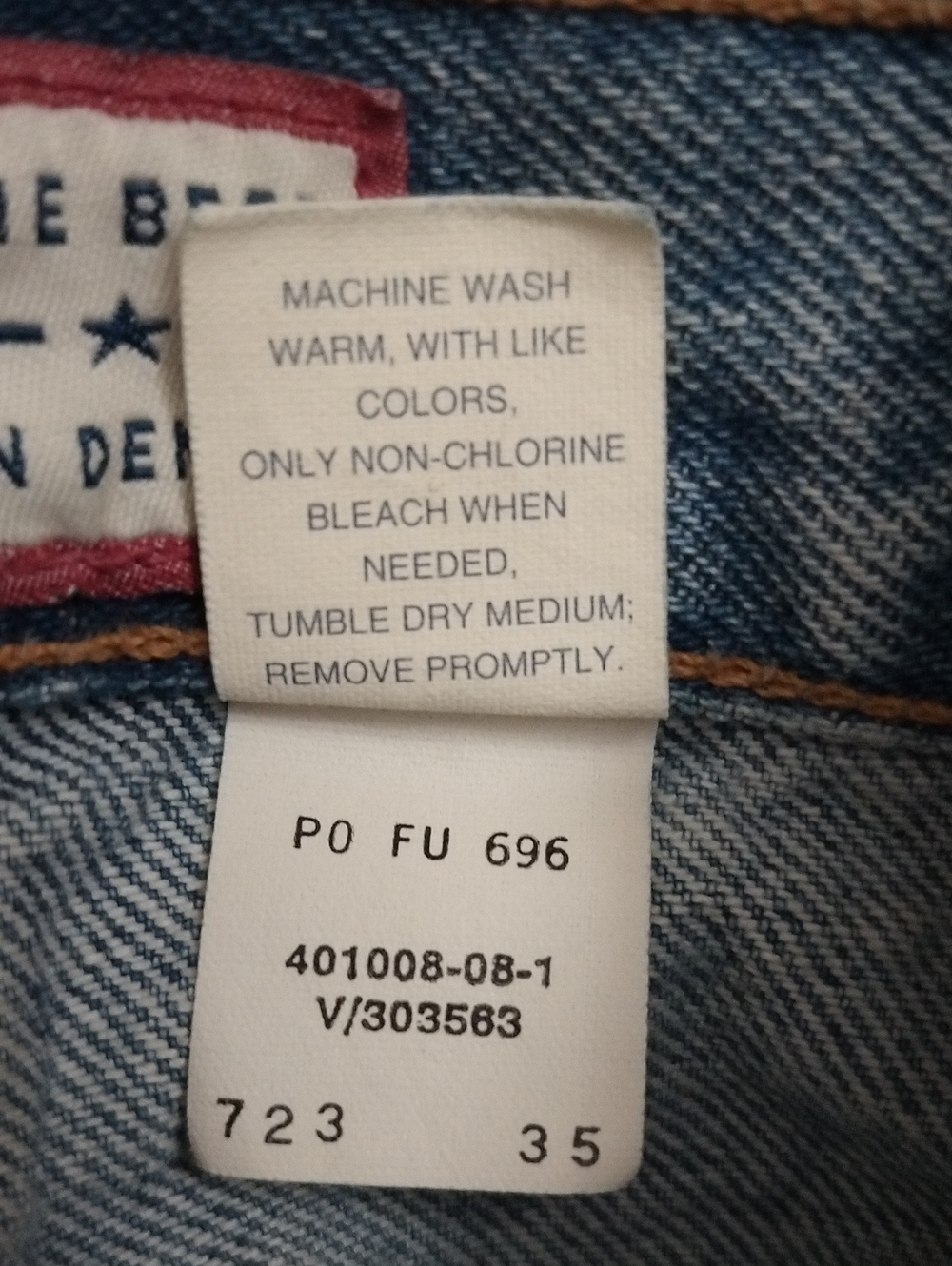 Men's VTG Old Navy Straight Leg Classic Denim Jeans 35x32, Light/Med Blue Wash - Picture 4 of 16